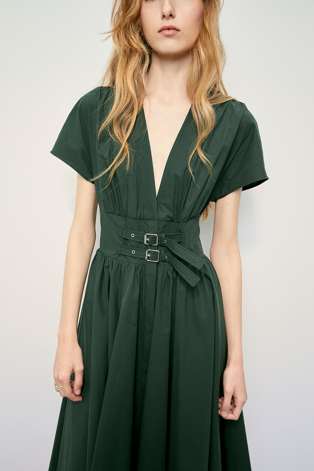MEIMEIJ Evergreen Belted Midi Dress