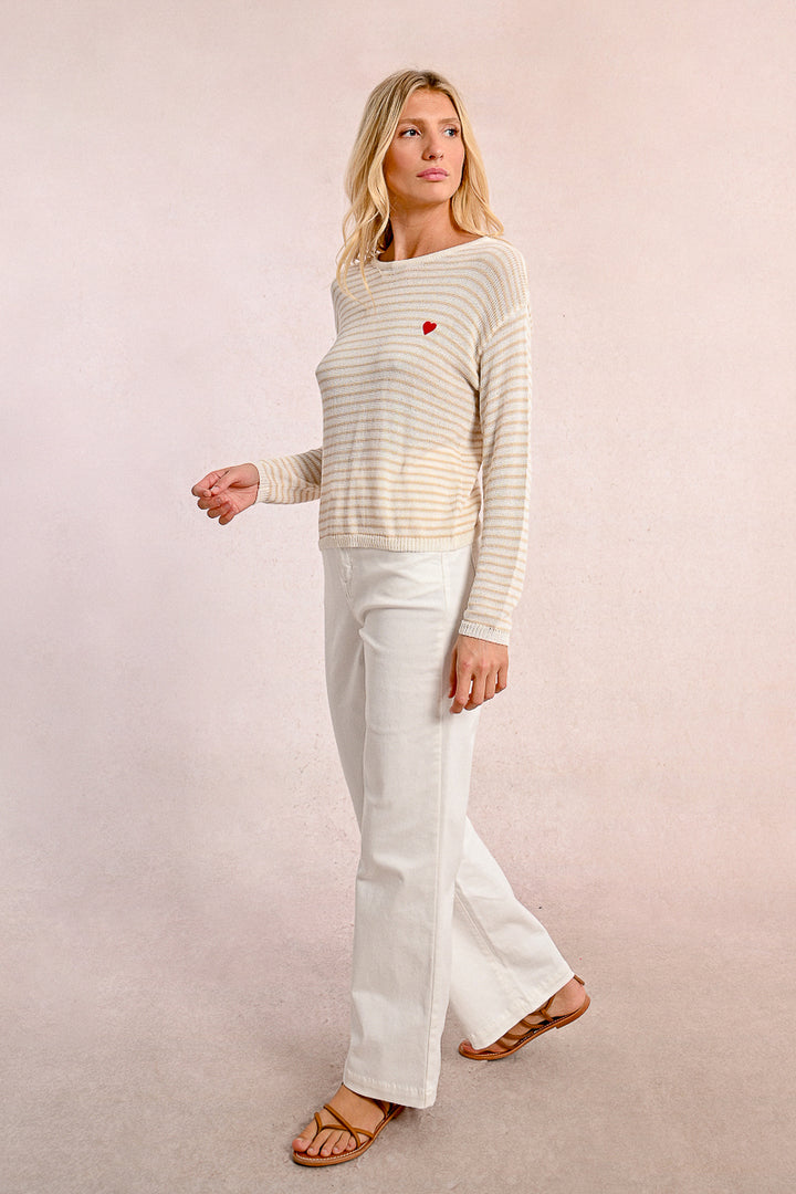 Molly Bracken Off White/Beige Sweater