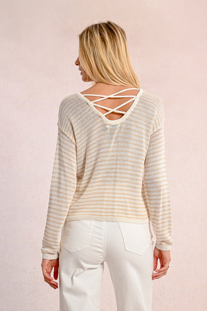 Molly Bracken Off White/Beige Sweater