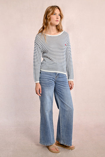 Molly Bracken Denim/Off White Knitted Sweater