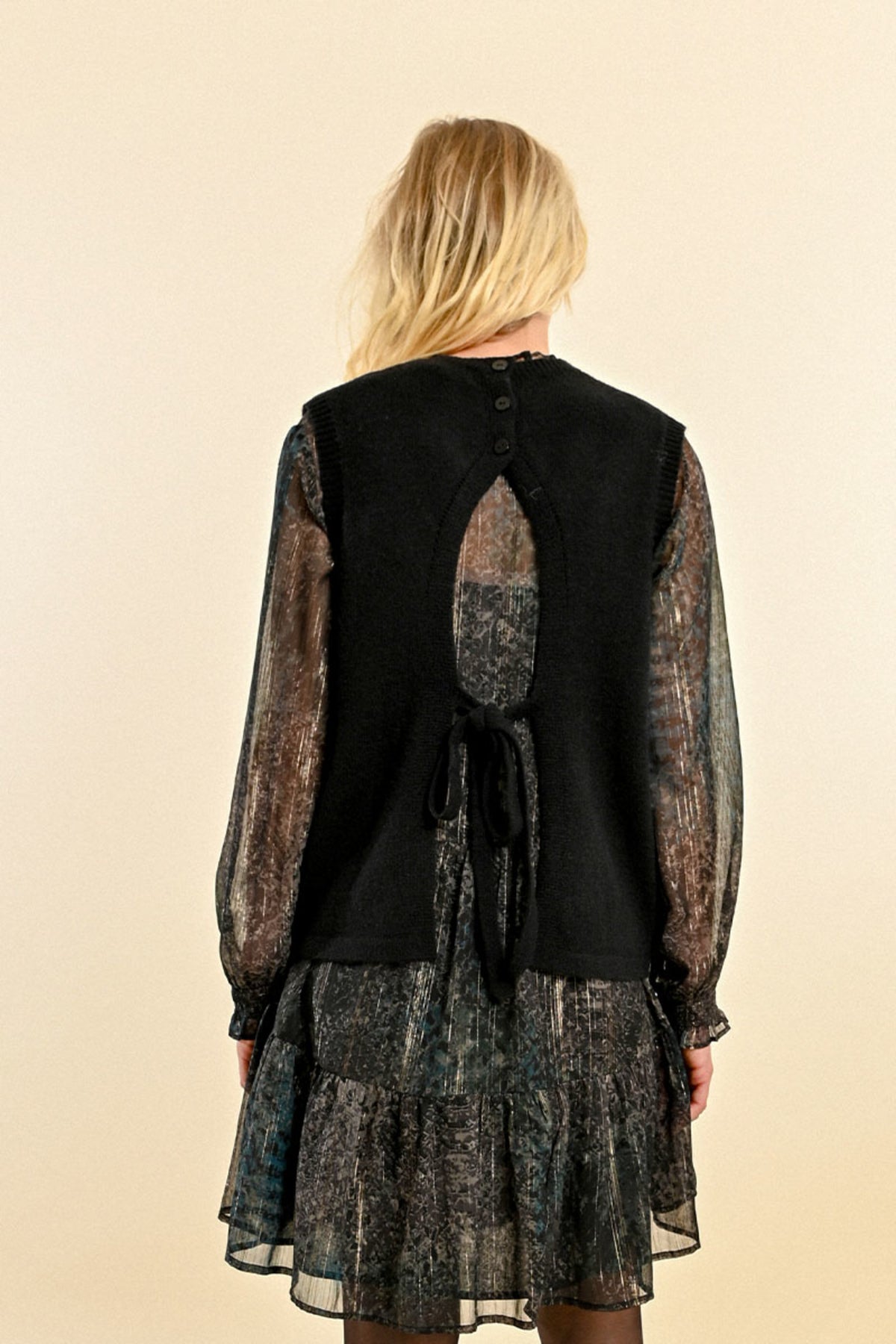 Molly Bracken Black Knitted Sleeveless Sweater