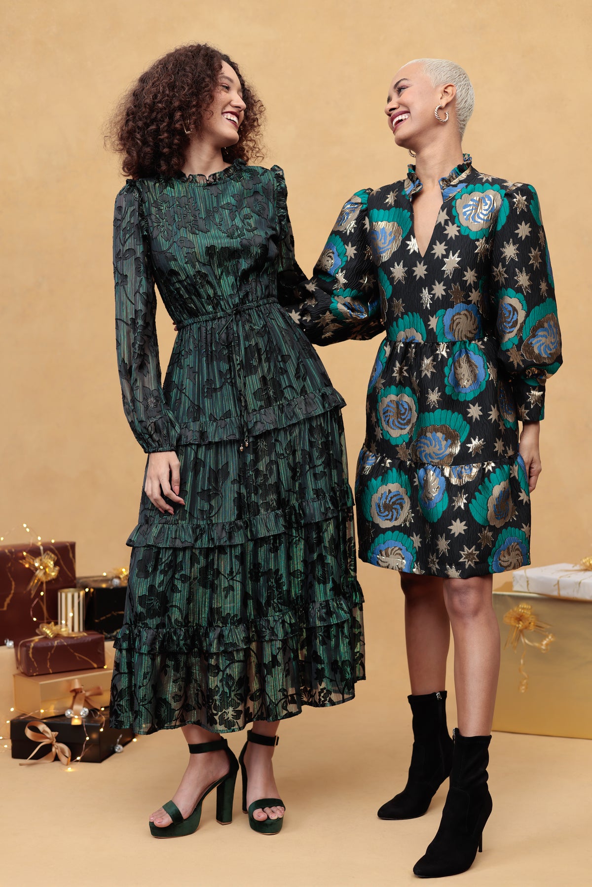 Emily Lovelock Maxine Lurex Jacquard Dress