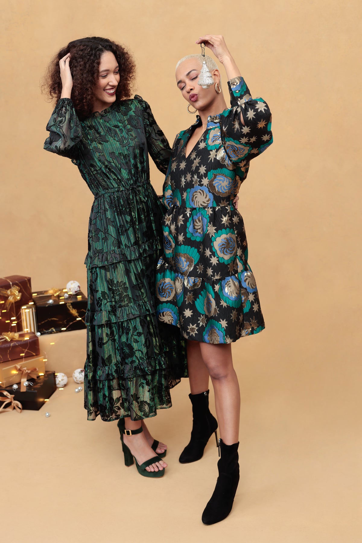 Emily Lovelock Maxine Lurex Jacquard Dress