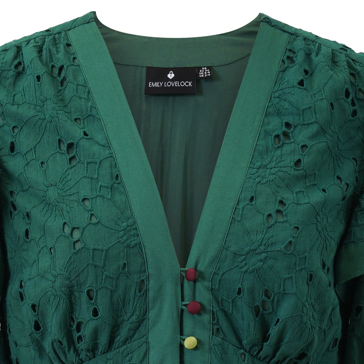 Emily Lovelock Miriam Pine Neede Broderie Anglaise Dress