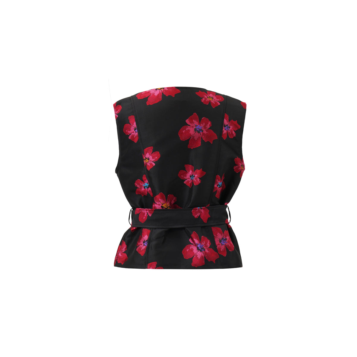 Emily Lovelock Ria Lava Red Jacquard Waistcoat