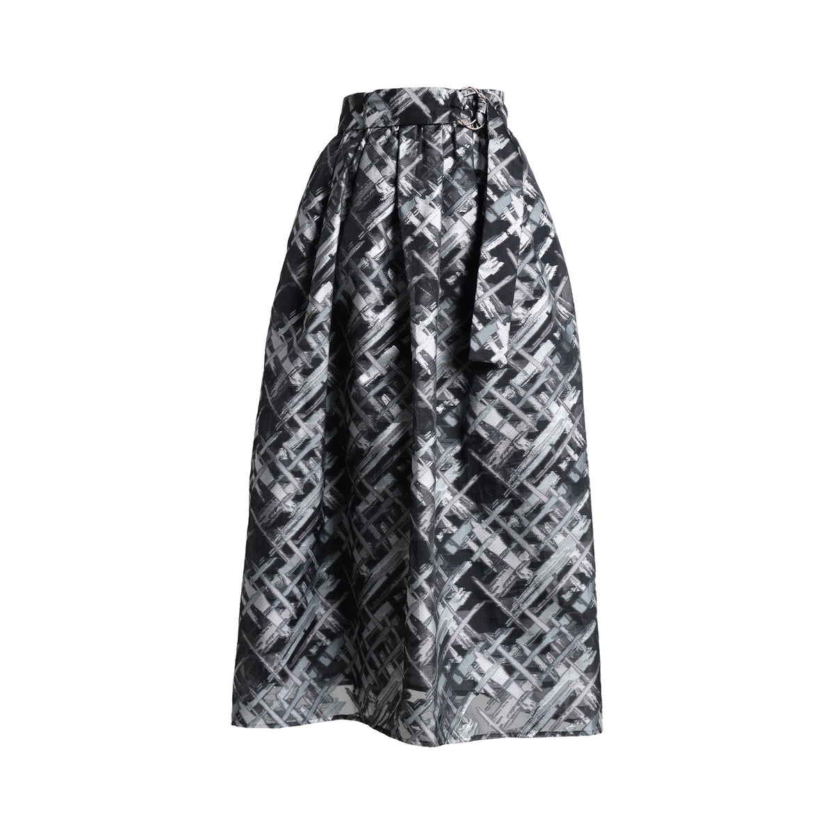 Emily Lovelock Maya Grey Jacquard Skirt