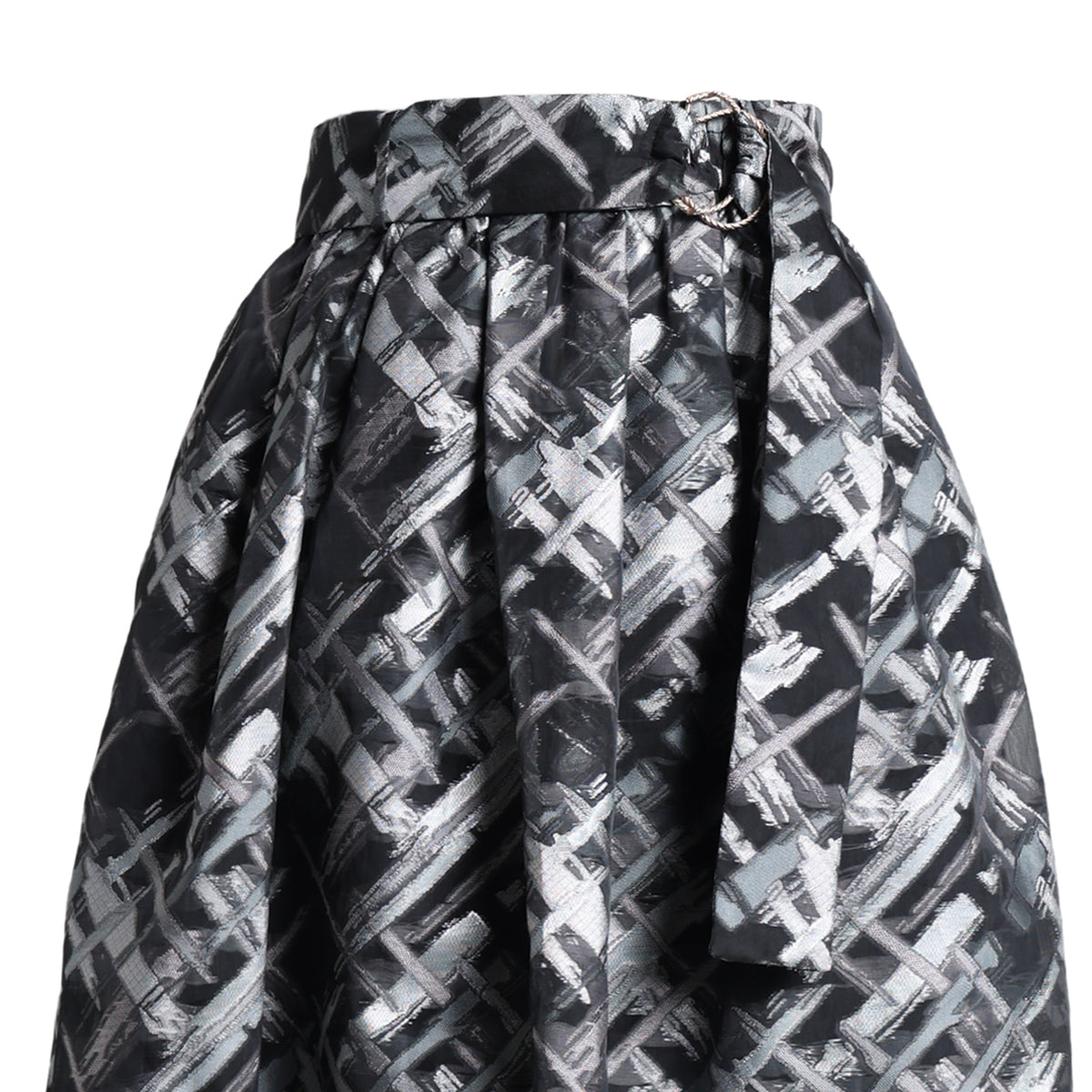 Emily Lovelock Maya Grey Jacquard Skirt