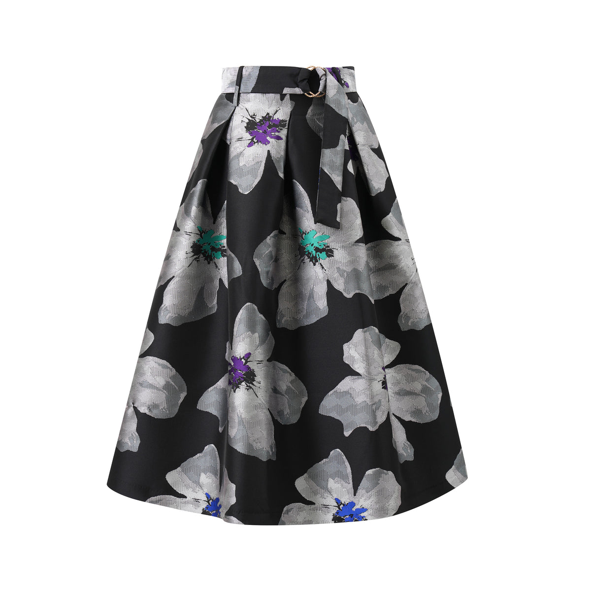 Emily Lovelock Zelda Grey Jacquard Skirt