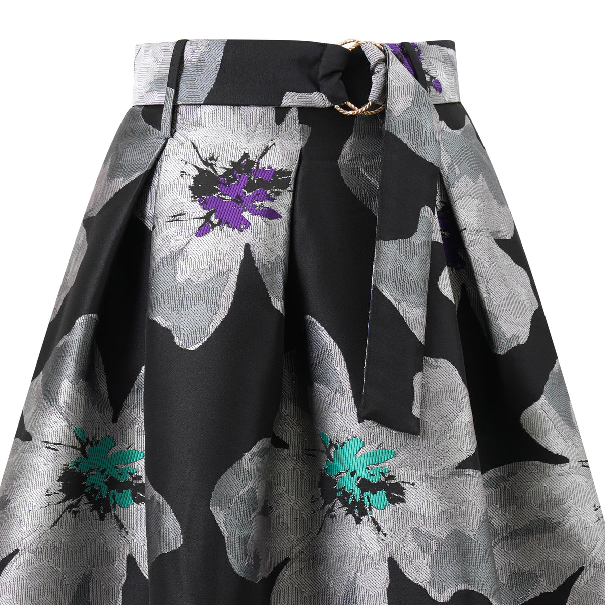 Emily Lovelock Zelda Grey Jacquard Skirt