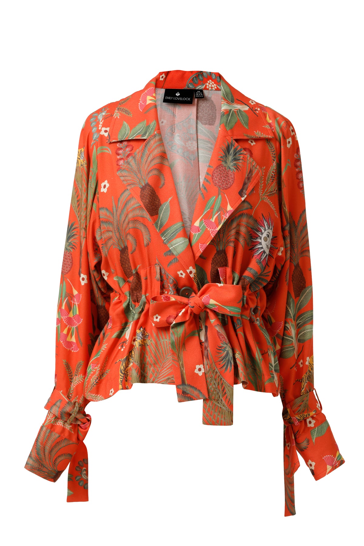 Emily Lovelock Tropical Orange Chaya Print Jacket