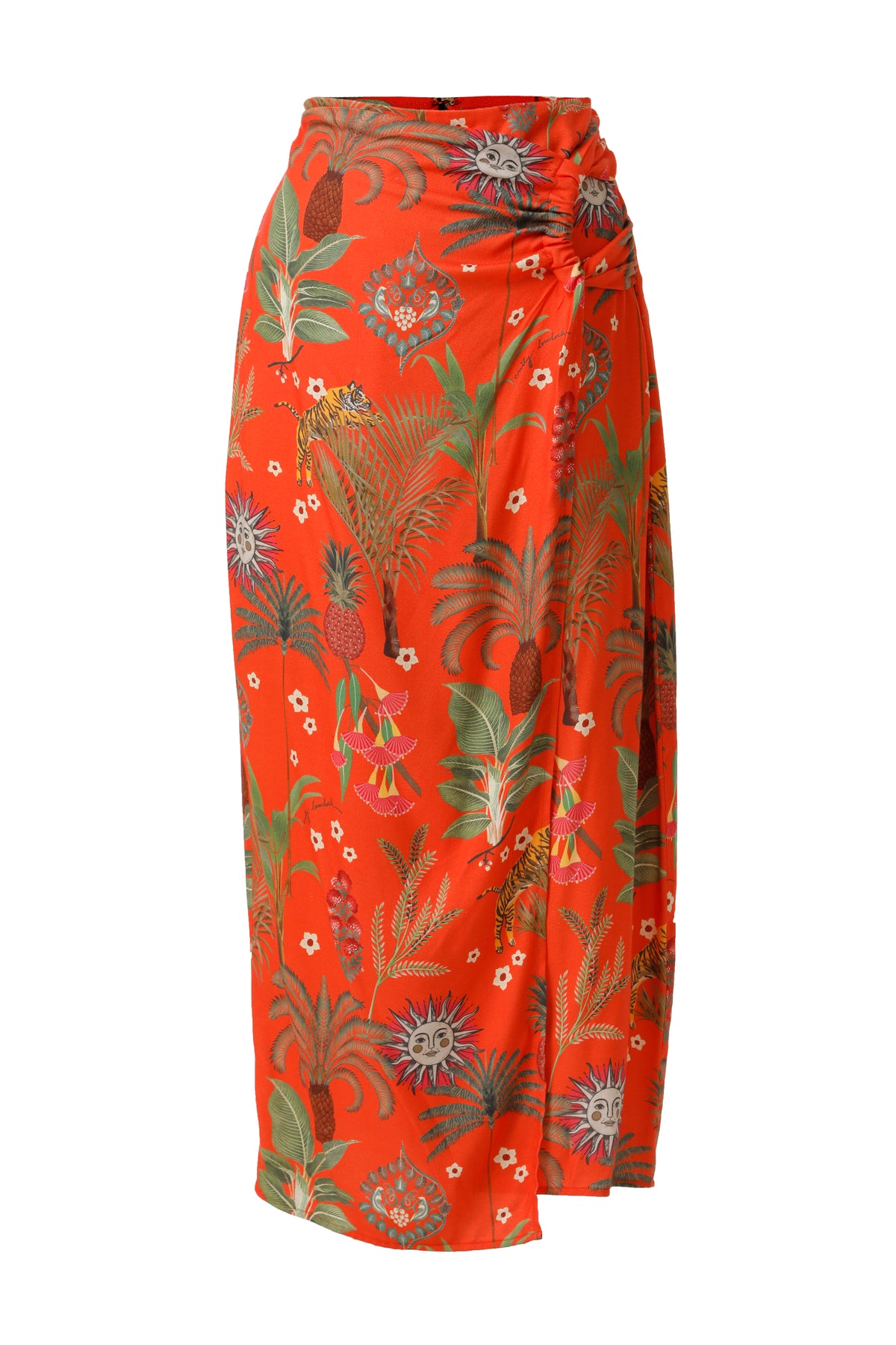 Emily Lovelock Tigerlilly Orange Lisa Print Skirt