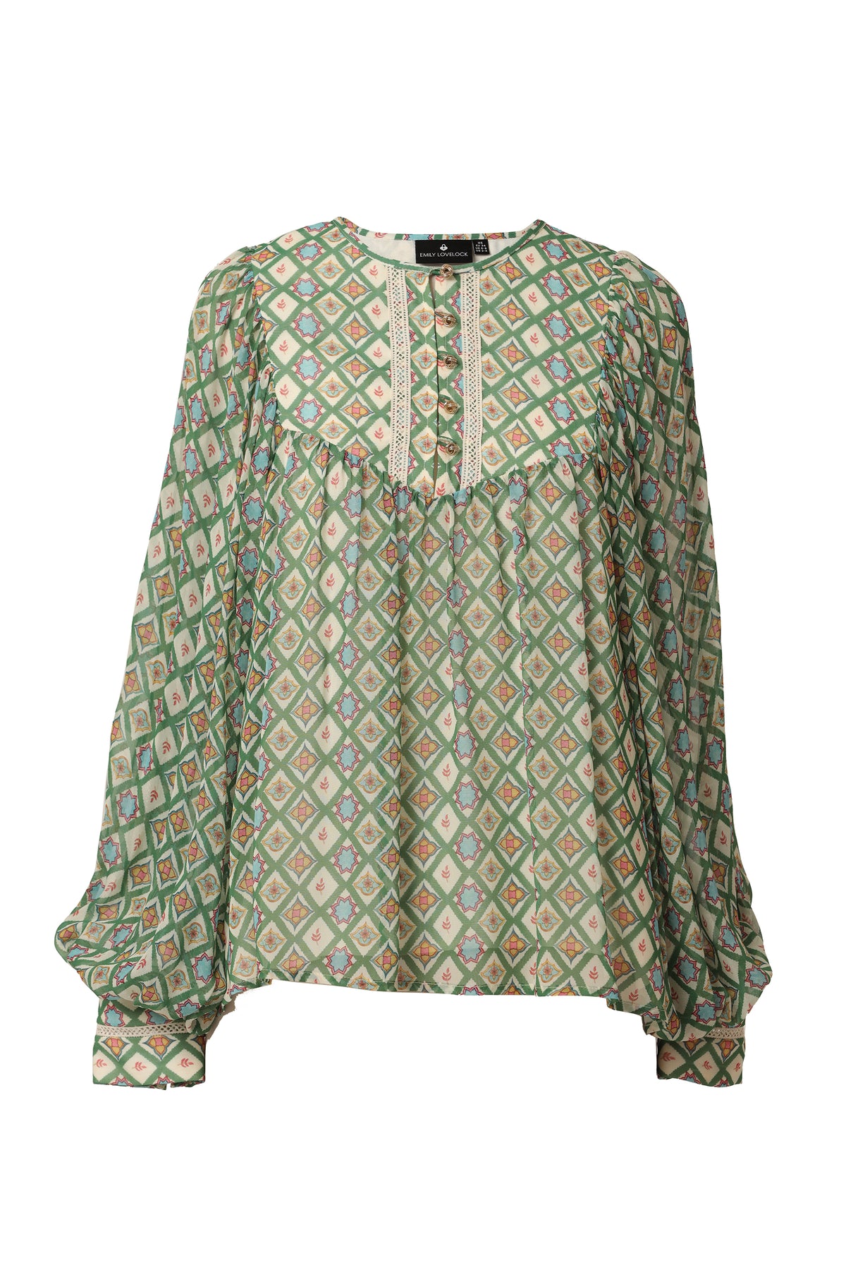 Emily Lovelock Viscose Georgette Ivory Bertha Blouse