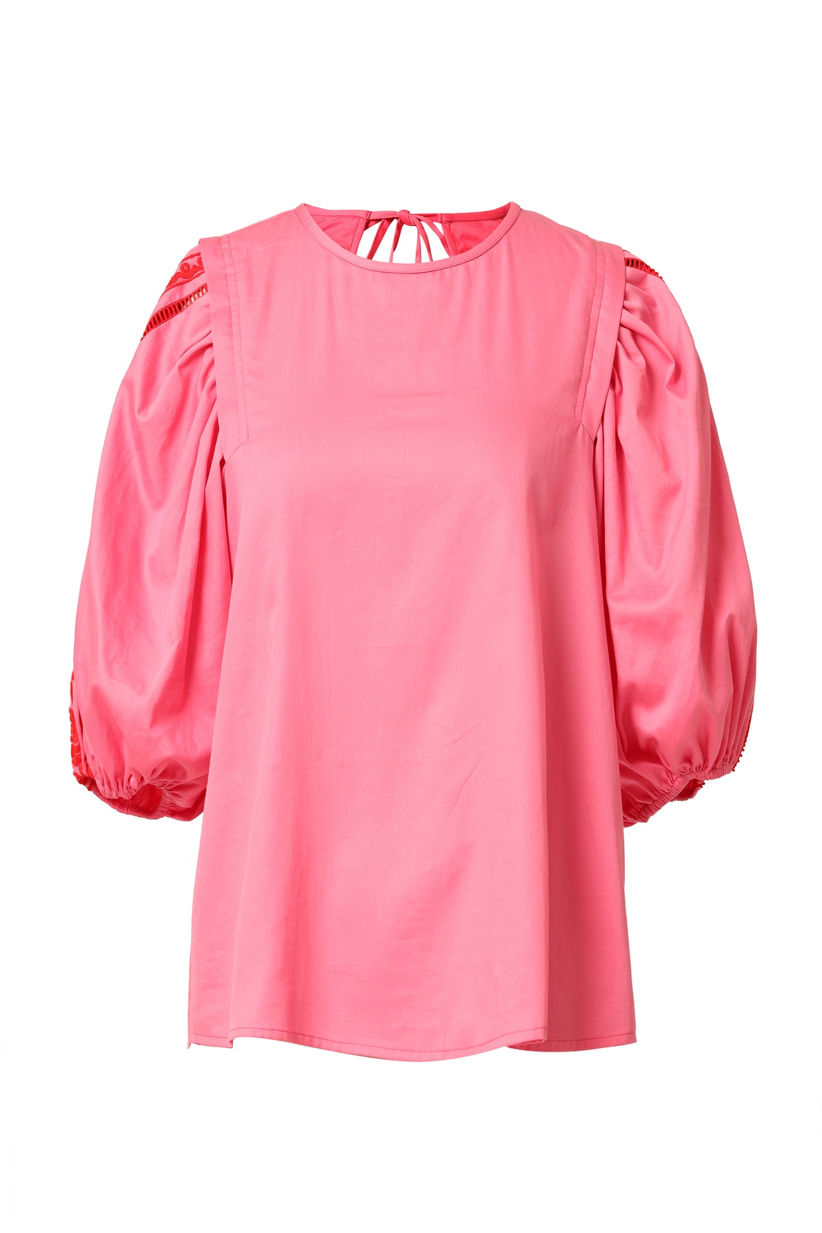 Emily Lovelock Nora Pink Morning Glory Organic Cotton Satin Top