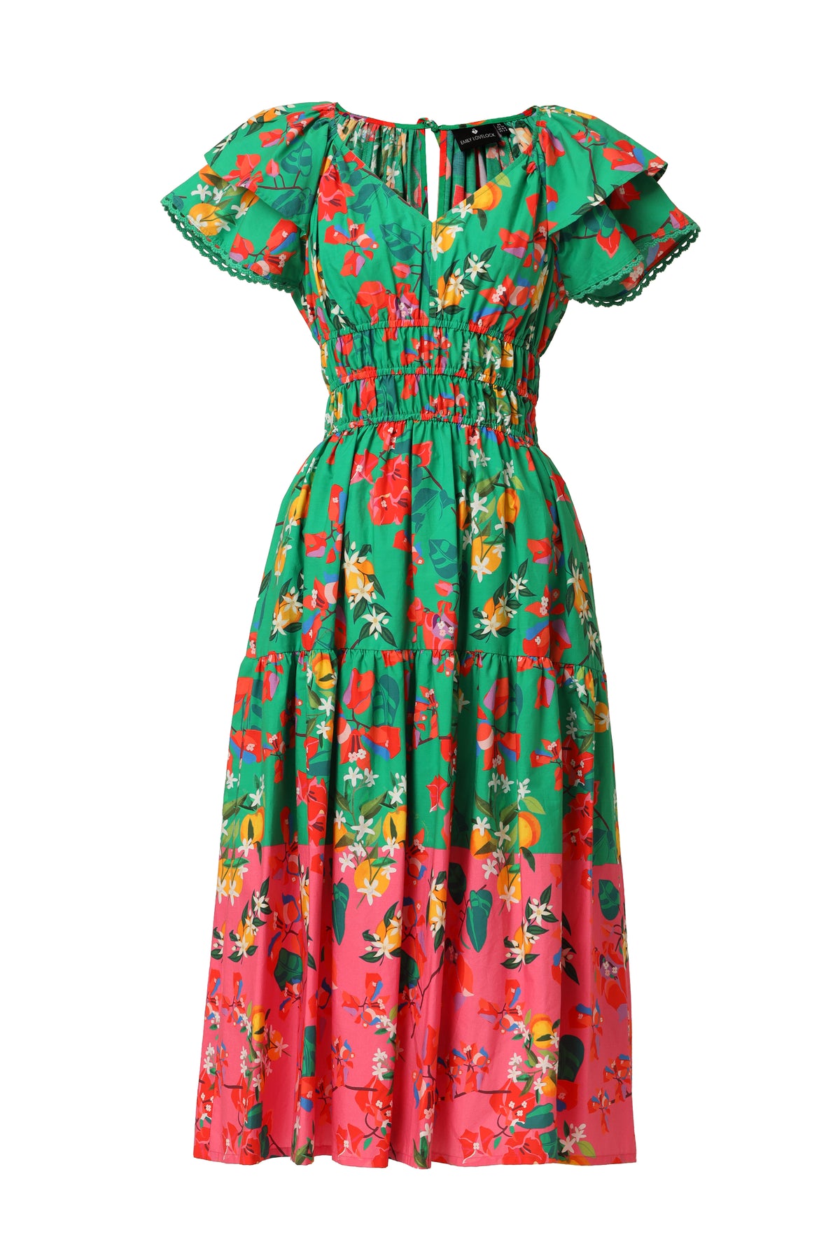 Emily Lovelock Valentina Organic Cotton Jelly Bean Green Dress