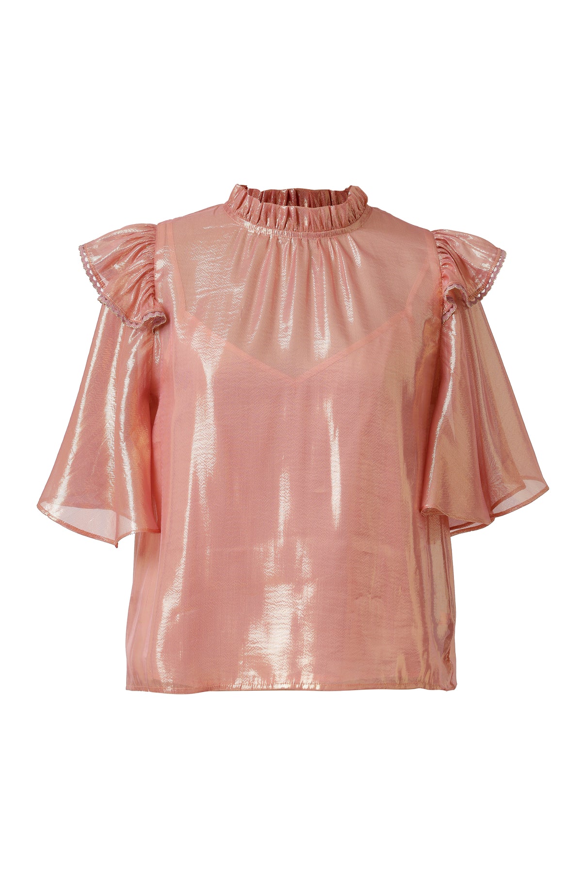 Emily Lovelock Veled Rose Gina Lurex Blouse