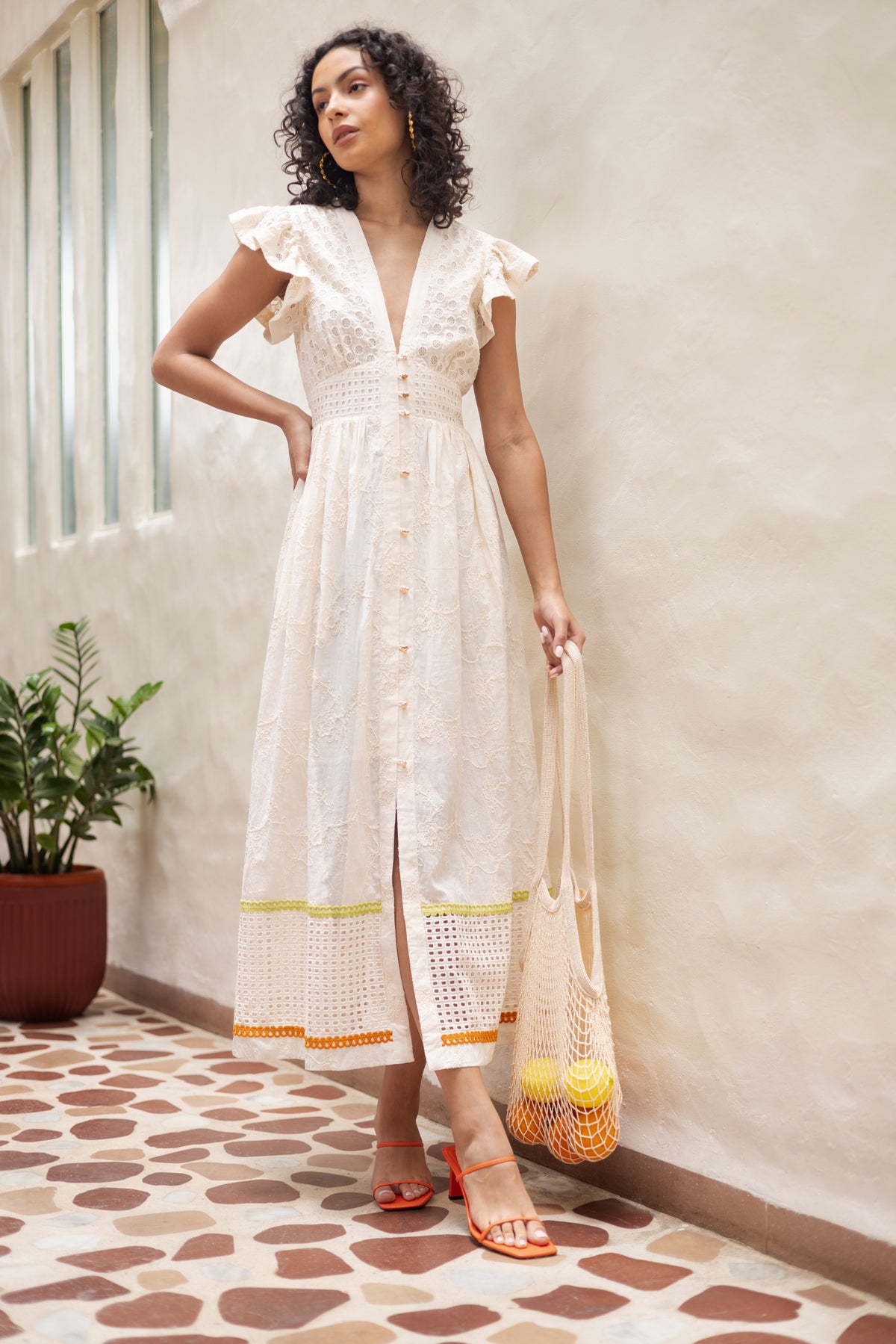 Emily Lovelock Madeline Ivory Dress