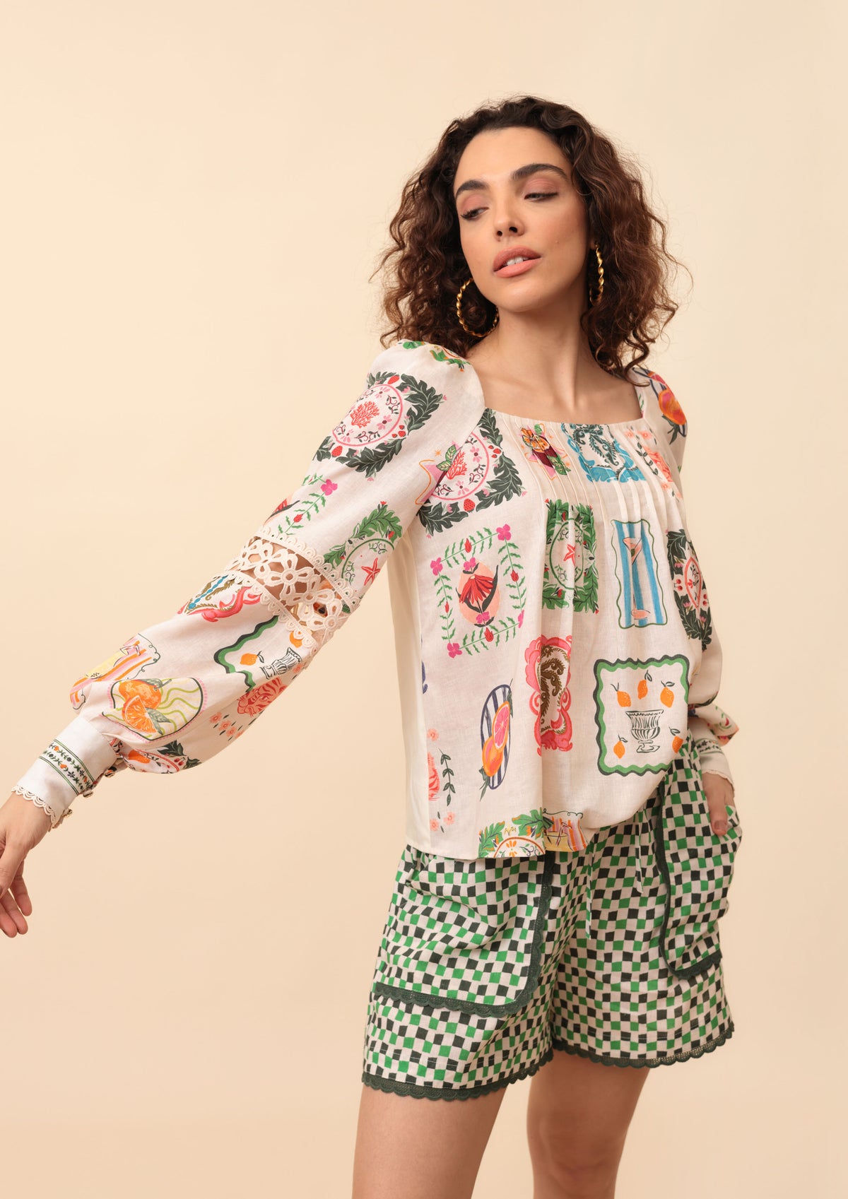 Emily Lovelock Rosie Chalk Blouse