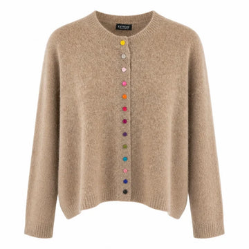 ESTHEME Cashmere Latte Racoon Mix Cardigan