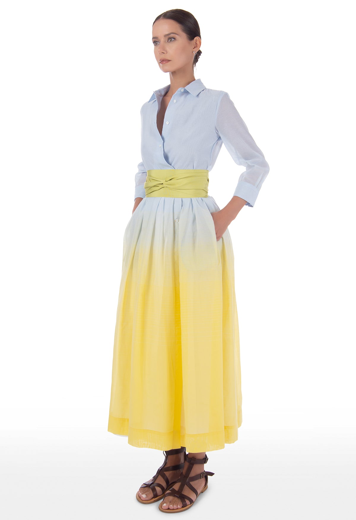 Sara Roka Edna 90 Midi Dress/Lemon Shirt Dress