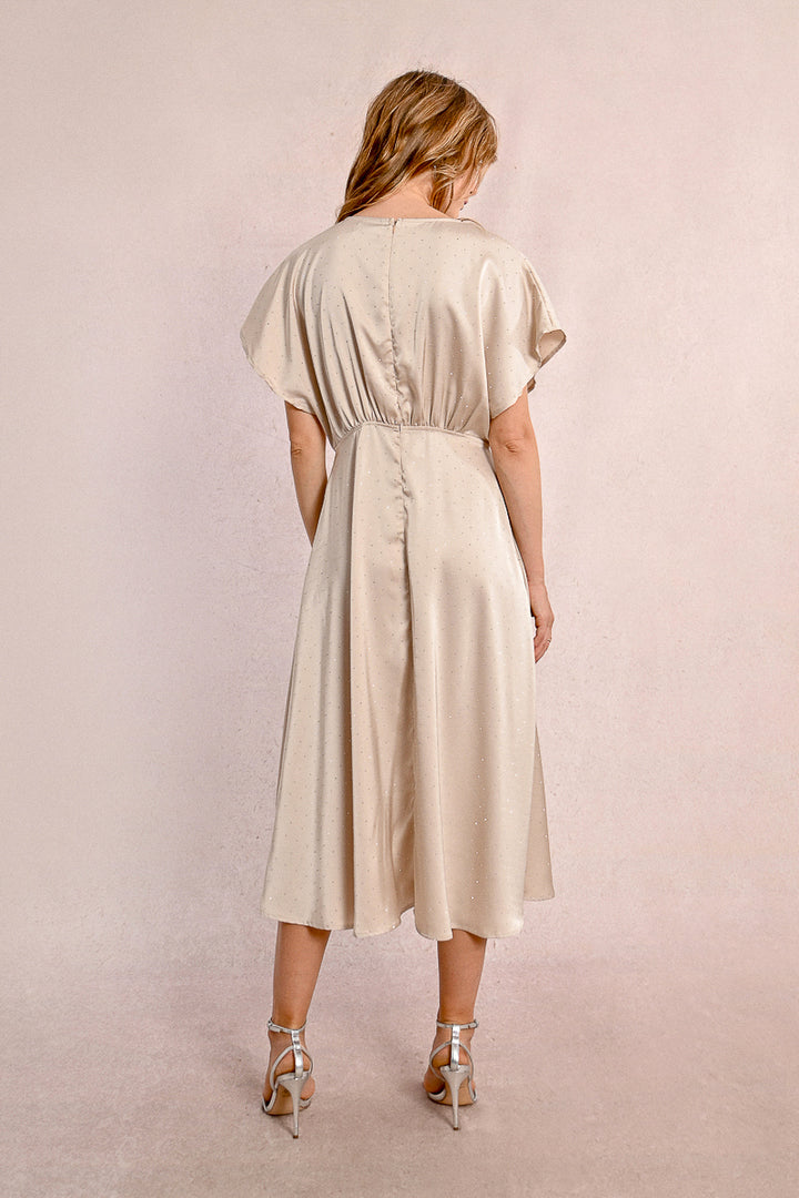 Molly Bracken V Neck Beige Dress