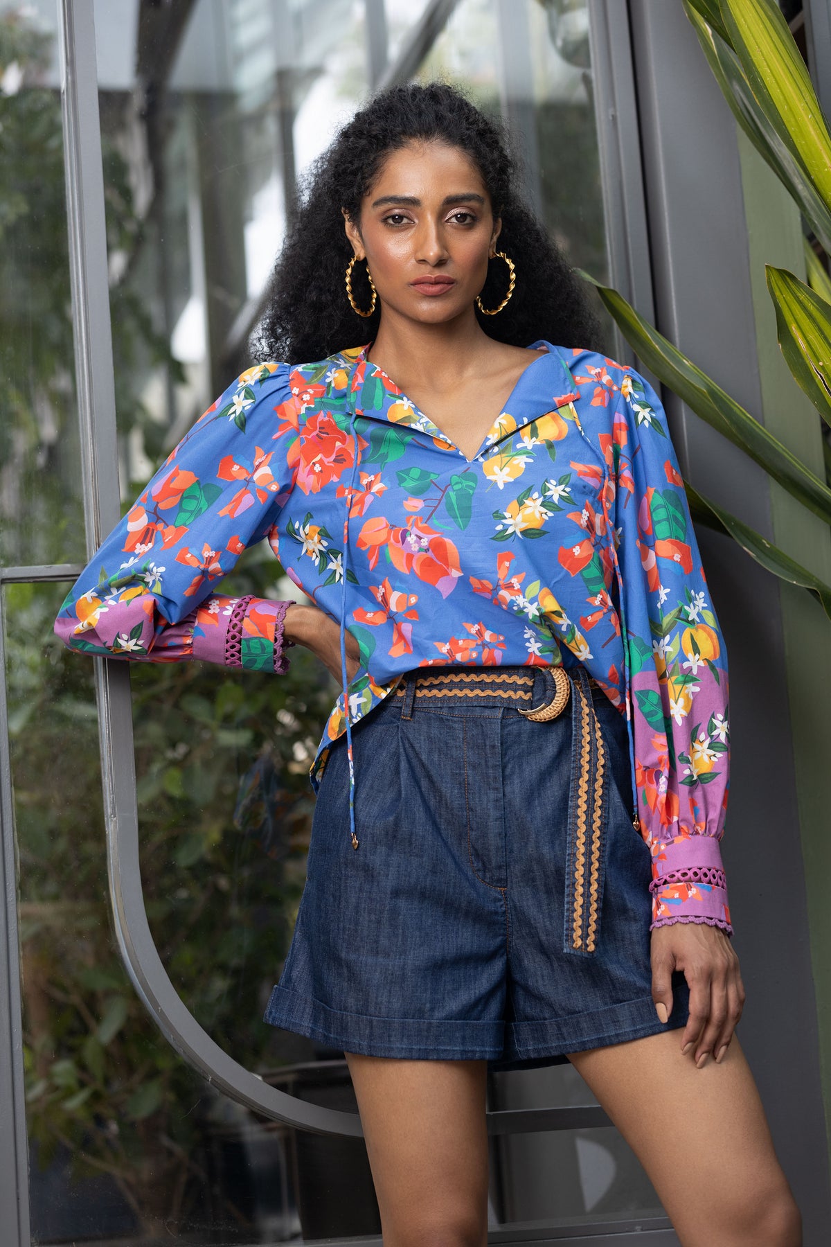 Emily Lovelock Amparo Blue Eva Blouse