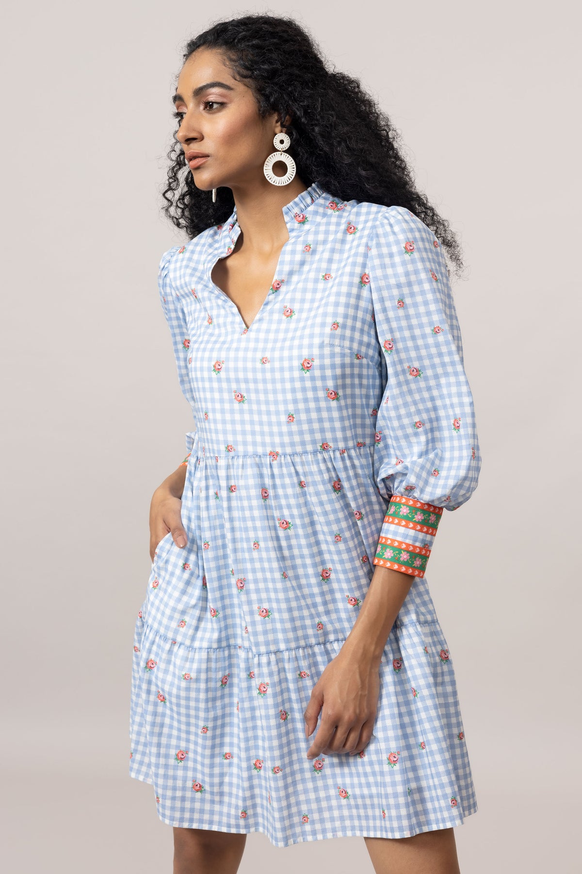 Emily Lovelock Chambtay Blue Jenny Print Max Dress