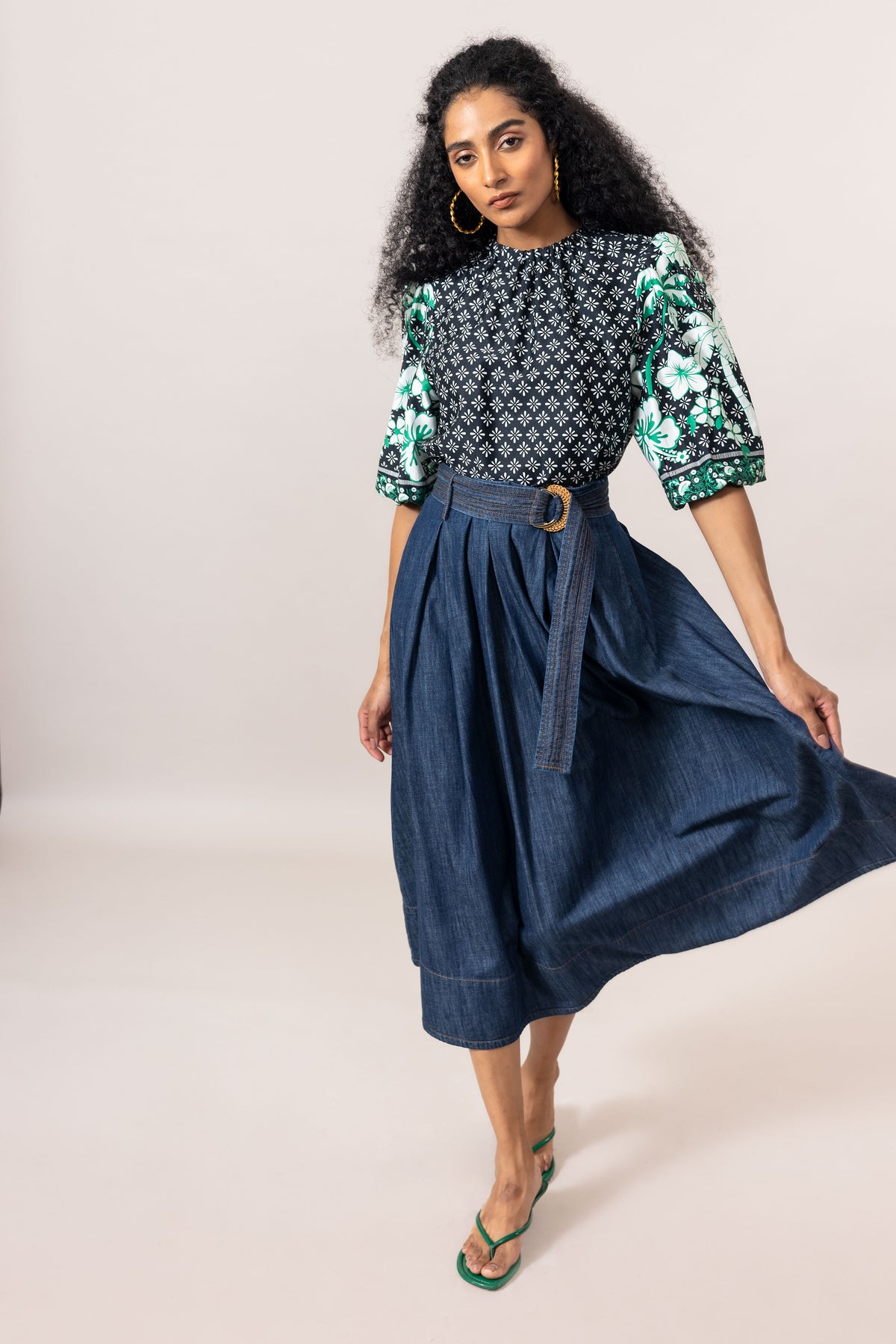 Emily Lovelock Denim Blue Zelda Skirt