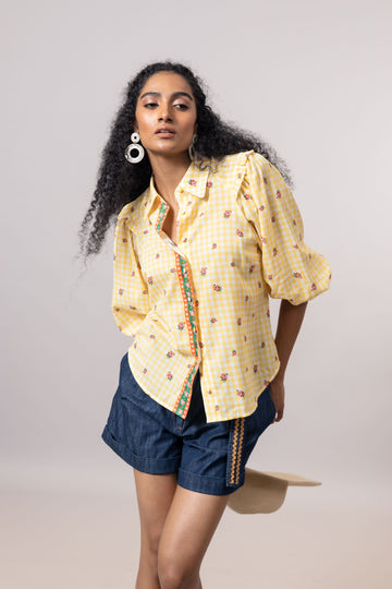 Emily Lovelock Lemon Drop Edie Print Blouse