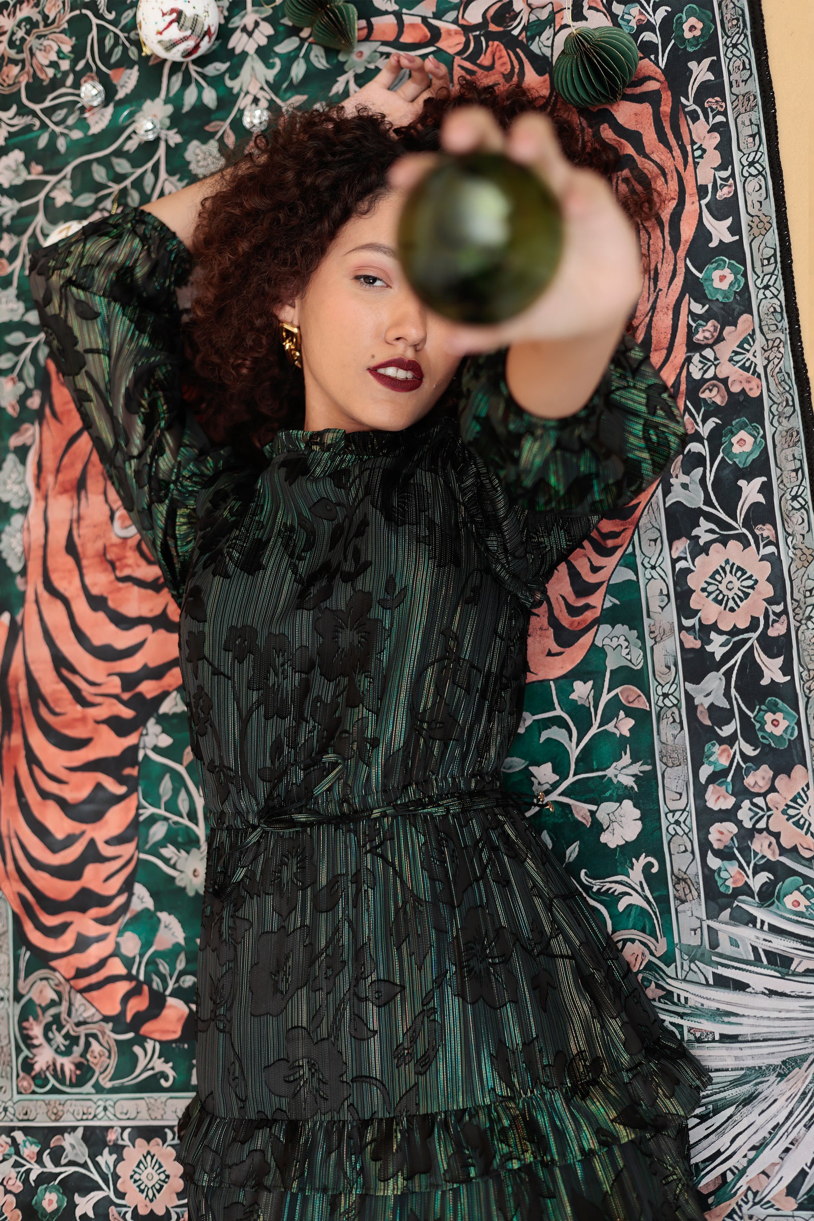 Emily Lovelock Maxine Lurex Jacquard Dress