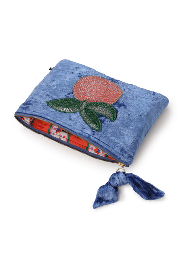 Emily Lovelock Orange Amparo Viscose Velvet Pochettte