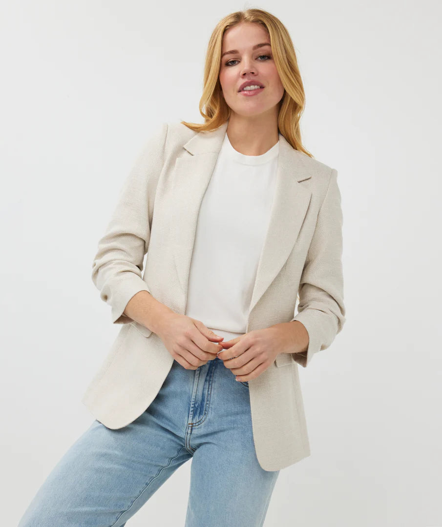 Esqualo Sand Linen Look Blazer