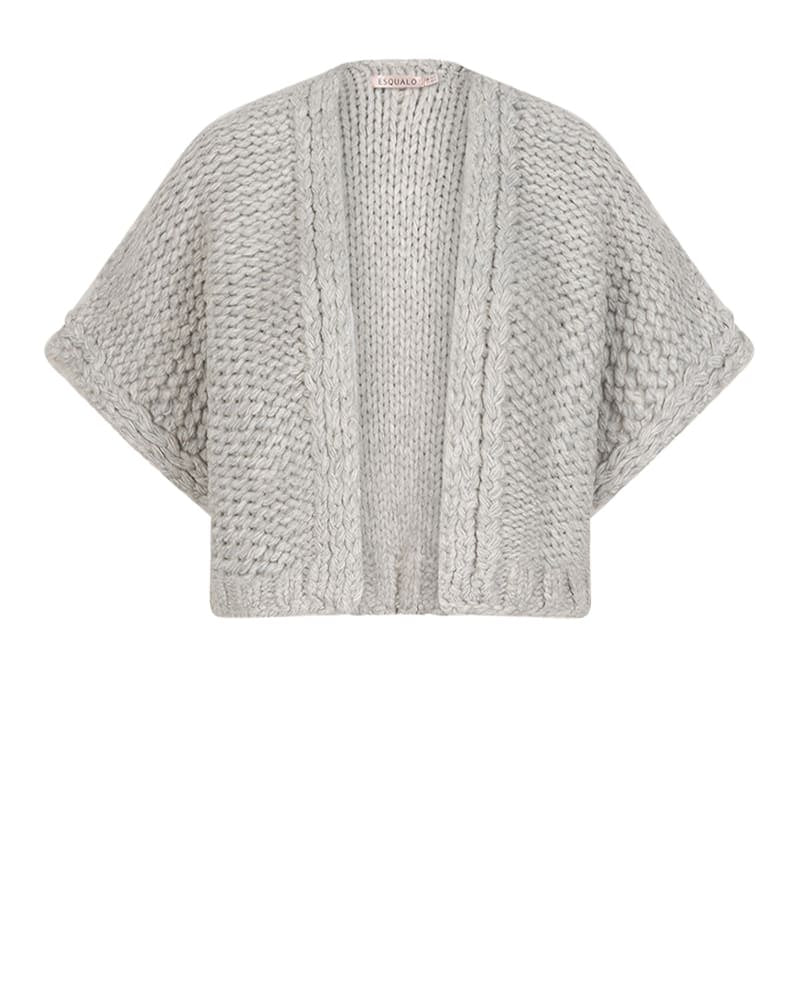 Esqualo Chunky Knit Melange Grey Cardigan