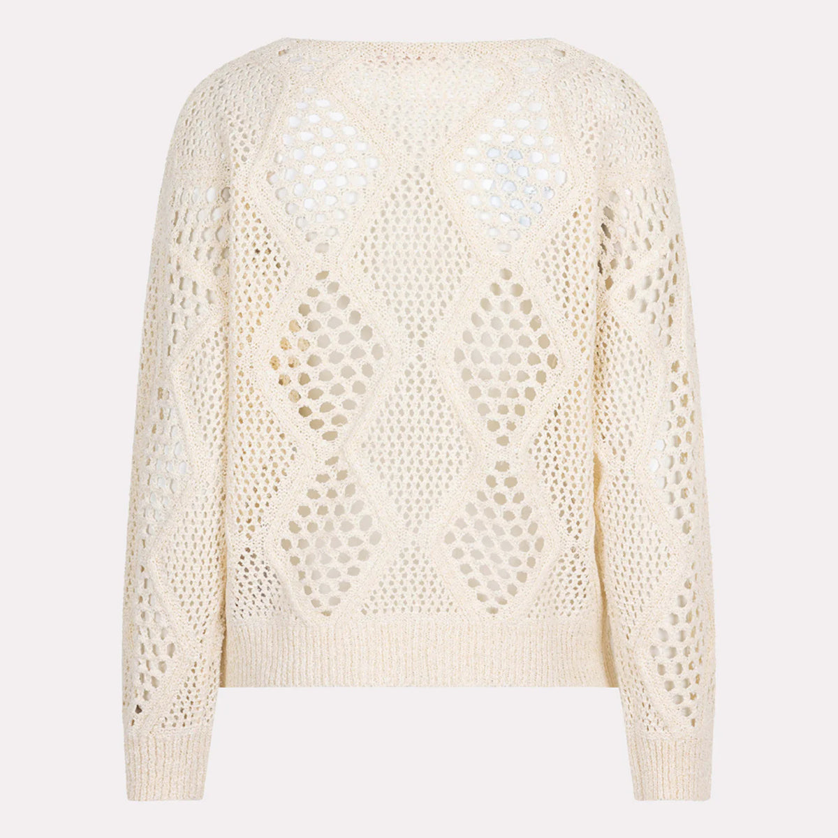 Esqualo Ivory Ajour Lightweight Knitted Sweater