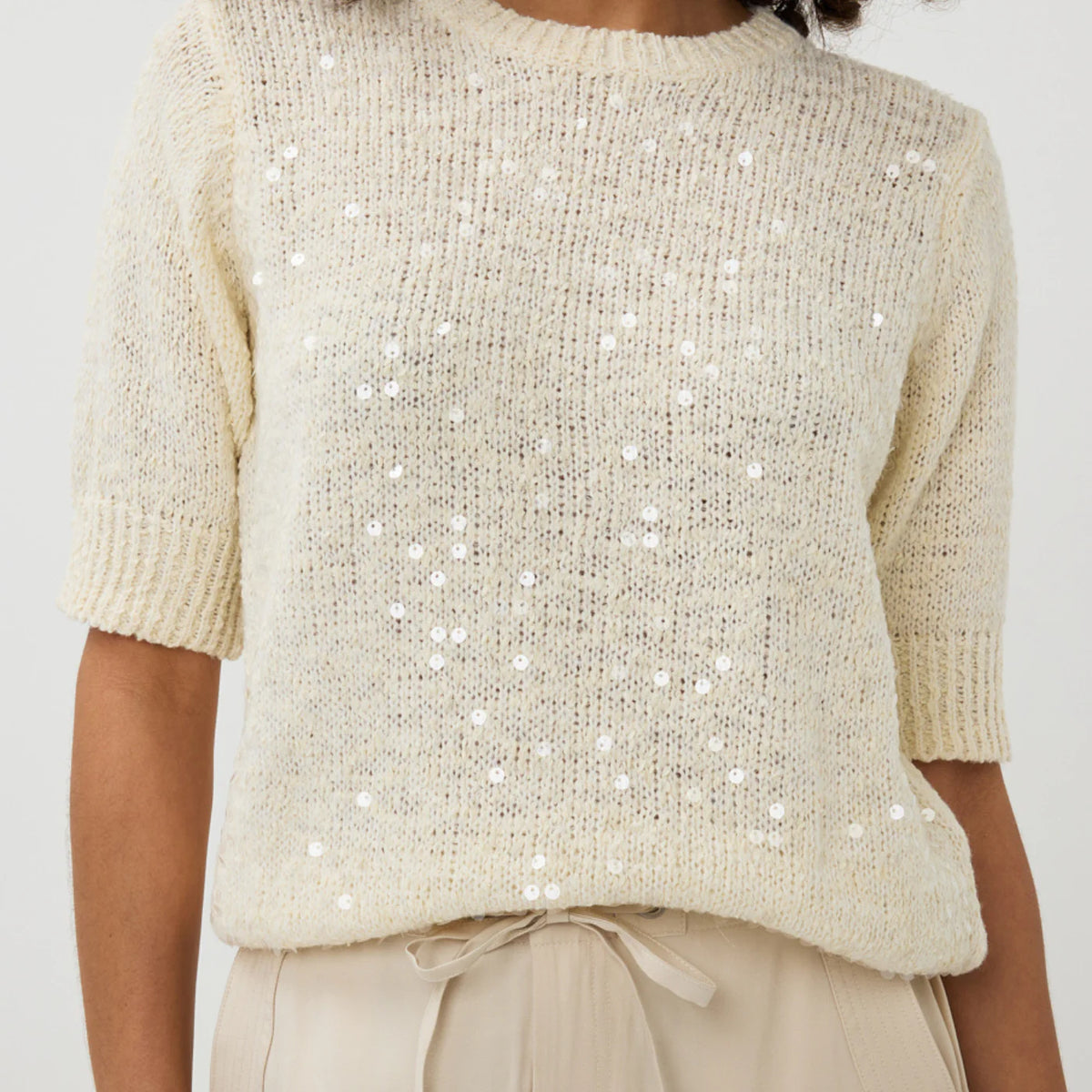 Esqualo Champagne S/S Sequins Sweater