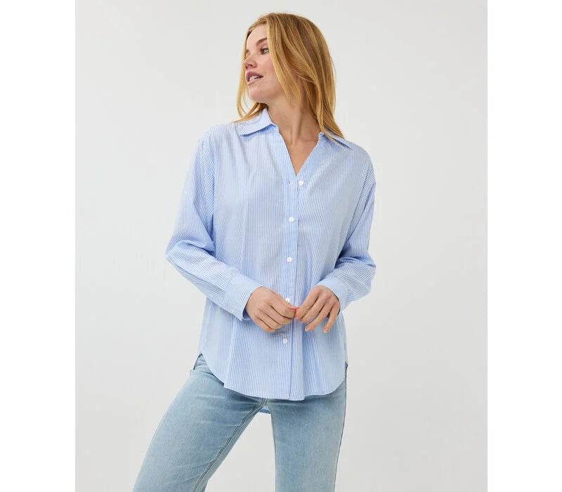 Esqualo Blue White Oversized  Shirt
