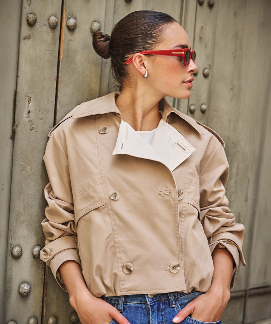Esqualo Brown Short Trench Like Coat