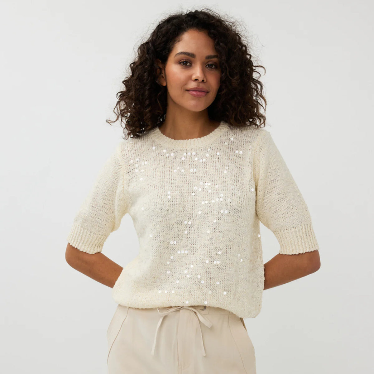 Esqualo Champagne S/S Squins Sweater