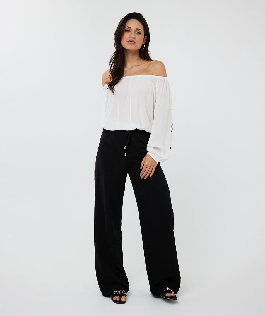 Esqualo Drawstring Black Trousers