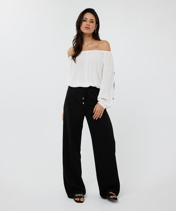 Esqualo Drawstring Black Trousers