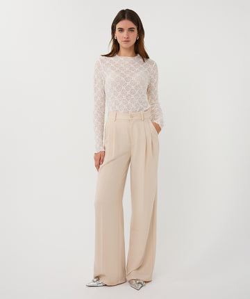 Esqualo Fine Crinkle Light Sand Trousers fine crinkle Light Sand