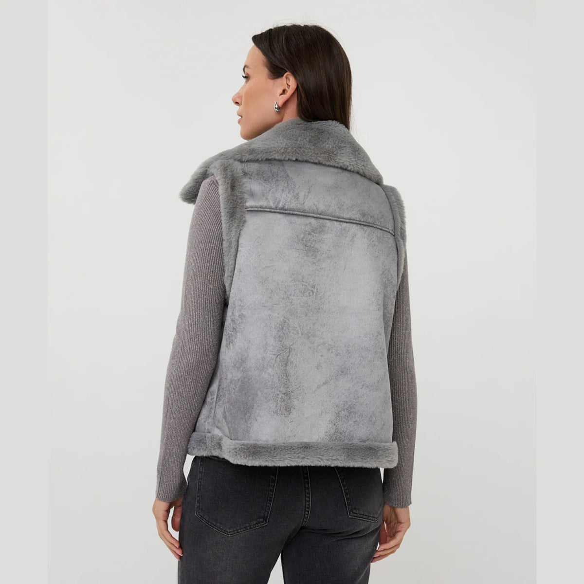 Esqualo Grey Fur Gillet