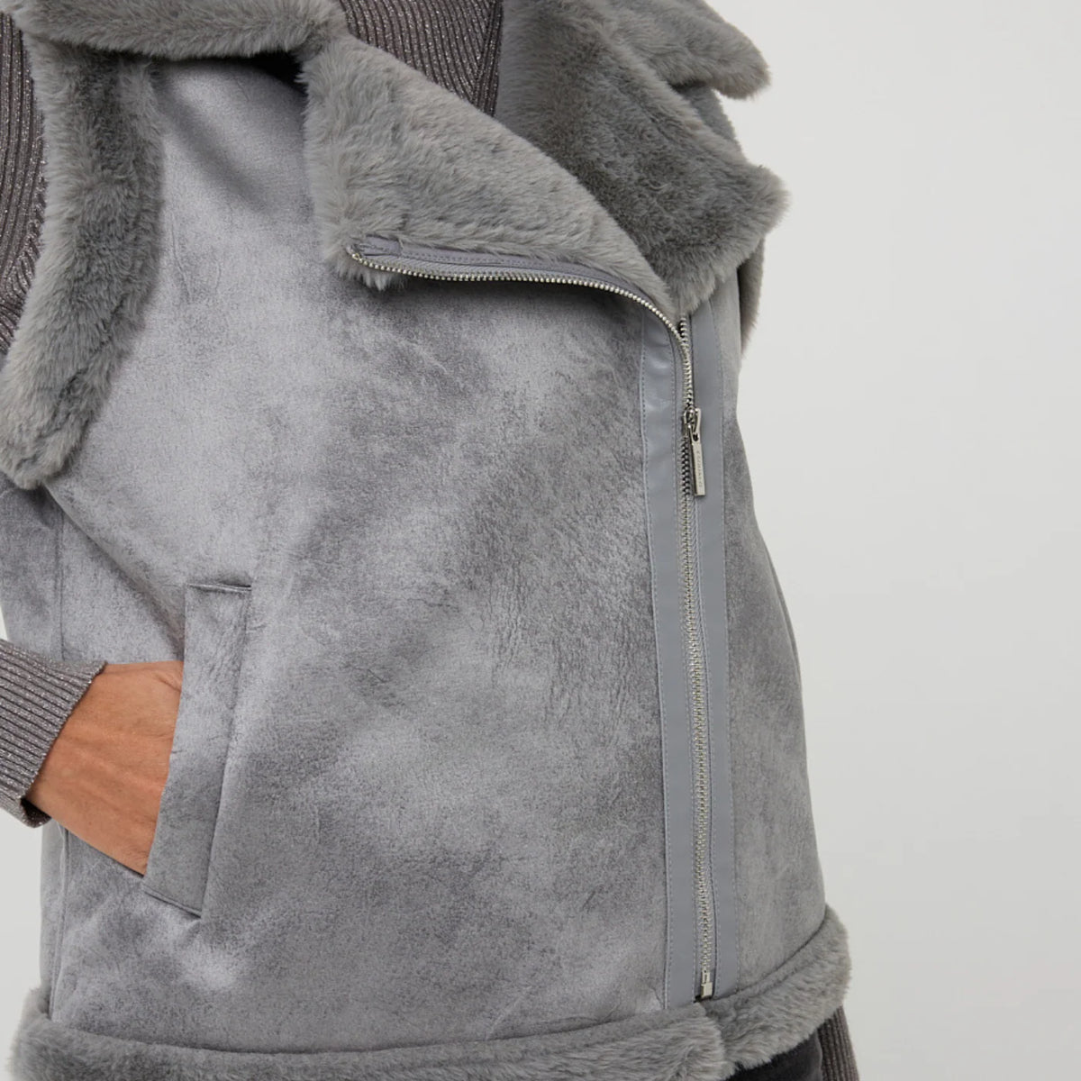 Esqualo Grey Fur Gillet