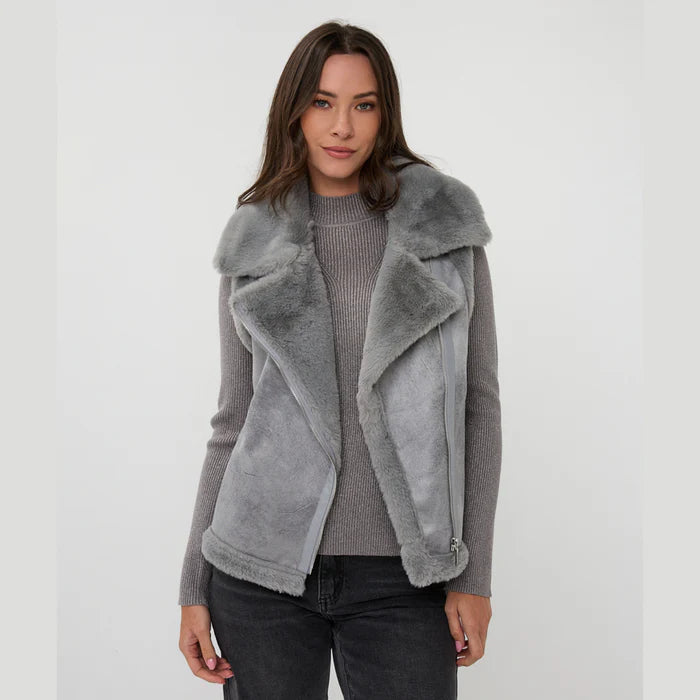 Esqualo Grey Fur Gillet 