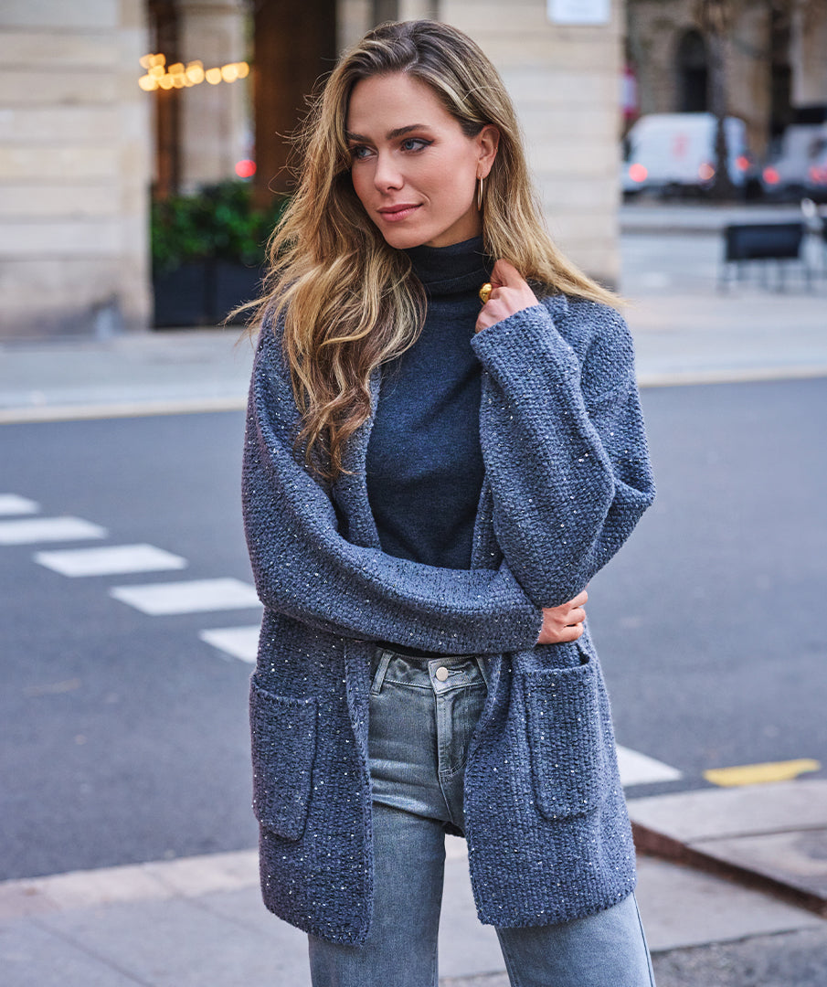 Esqualo Melange Grey Cardigan