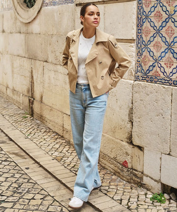 Esqualo Mid Blue Wide Leg Denim 