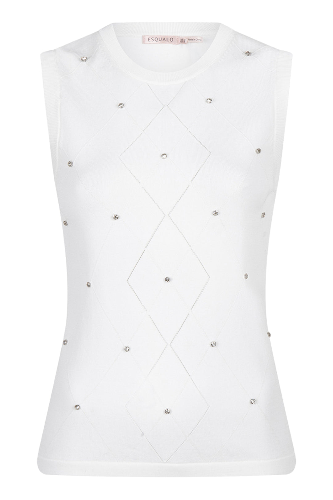 Esqualo Off White Embellished Knit