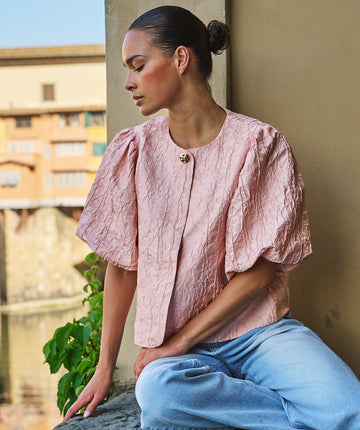 Esqualo Rose Baloon Sleeve Bolero Style Jacket