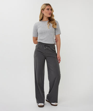 Esqualo Sparkle Ribbed Top Light Grey