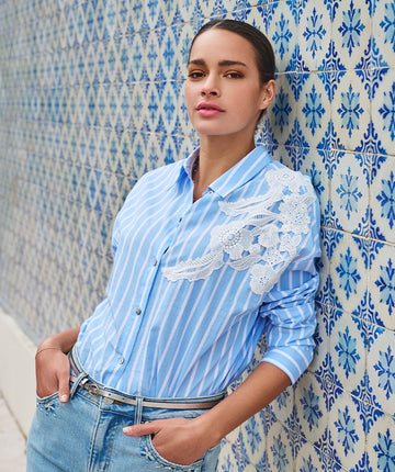 Esqualo Striped Blue/White Blouse