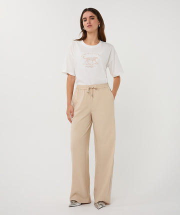 Esqualo T-Shirt 'animal' - Off White/Sand